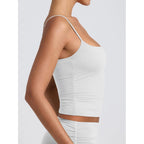 Women's Basic Double Lined Scoop Neck Tank Tops Adjustable Cami Tank Summer Sleeveless Tops