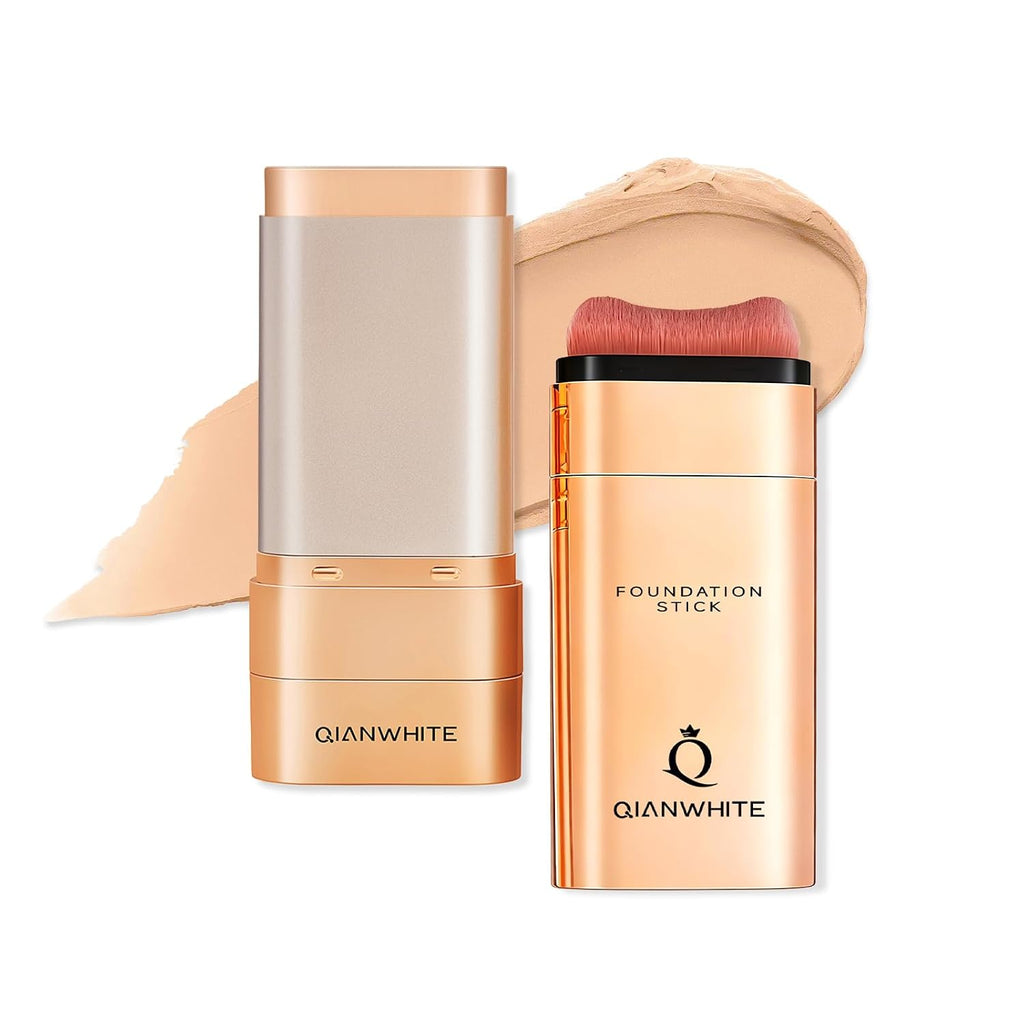 Korean Foundation Stick Foundation For Mature Skin Tint, Buildable Light To Medium Coverage Foundation Makeup Concealer, Dual-Ended With Brush For All Skin - Natural Finish (Natural)