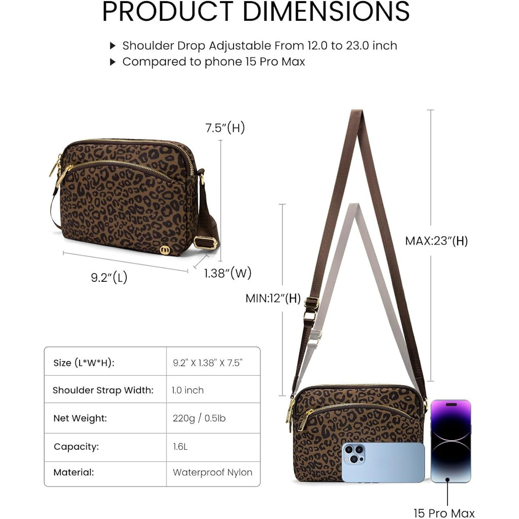 Mexs Everywhere Crossbody Bag 2L Metal Hardware, Casual Crossbody Bags For Women Travel Purse Shoulder Handbags Wallet