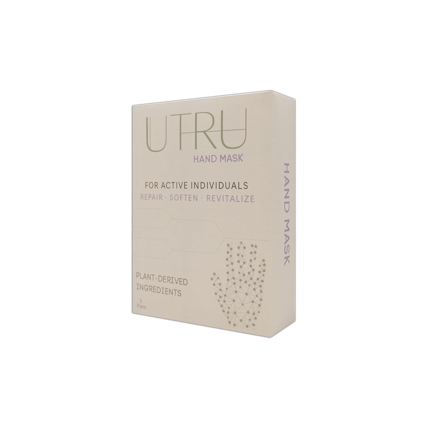 Hand Sheet Mask for Active Individuals, Repair and Soften, Plant-Derived Ingredients, 5 Pairs
