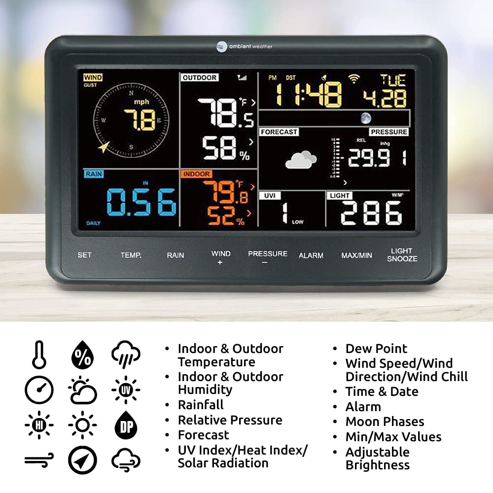 Ambient Weather Ws-2902 Wi-Fi Smart Weather Station | With Wi-Fi Remote Monitoring And Alerts