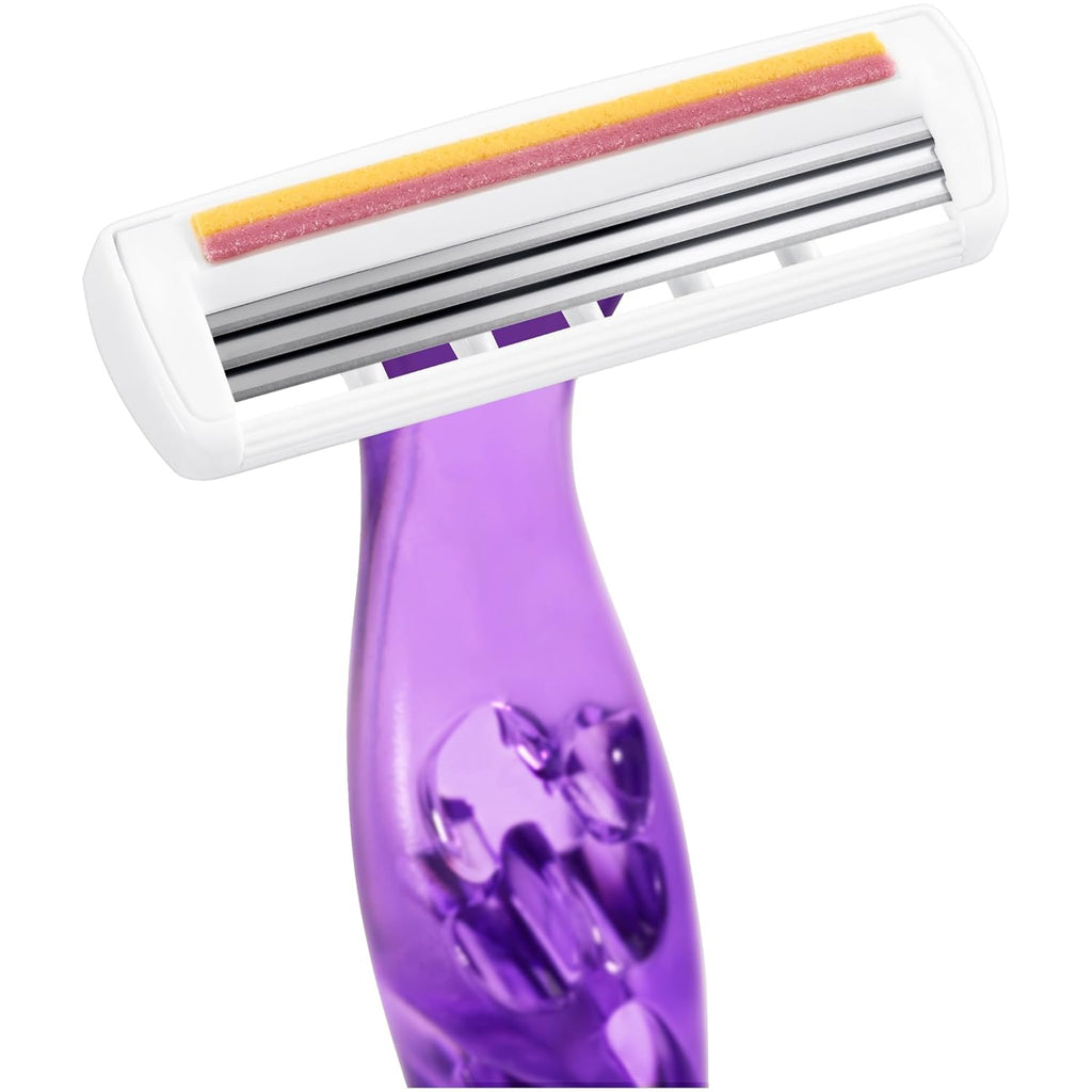 BIC Soleil 3 Simply Womem's Disposable 3-Blade Razors, Moisture Strip and Comfortable Handle, 8-Pack