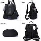 Women Backpack Purse Waterproof Nylon Anti-Theft Rucksack Lightweight Shoulder Bag