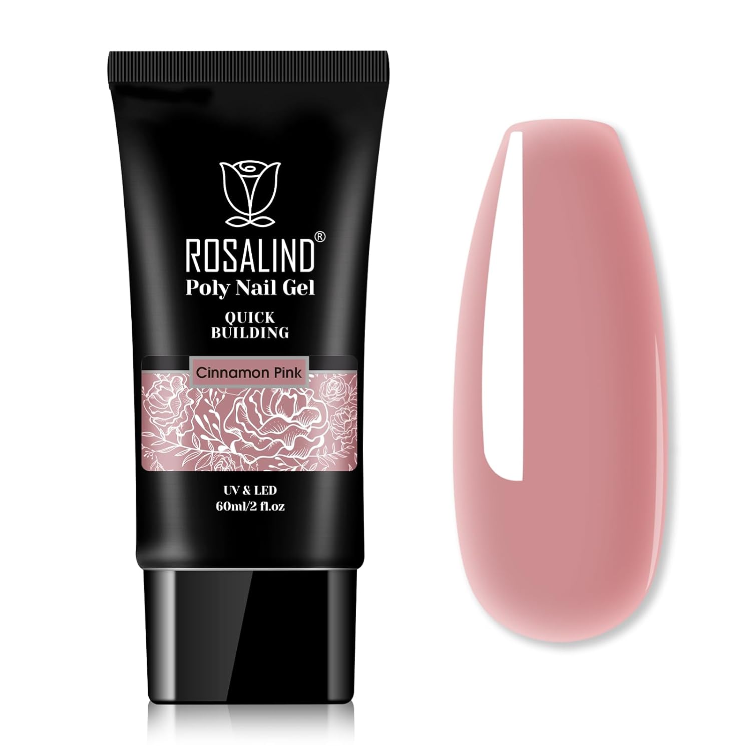 ROSALIND Nude Pink Poly Extension Gel, 60ml/2 oz Purple Nude Poly Nail Gel Building Enhancement for Nail Thickening Decoration for Fall Colors, Easy to DIY Use at Home Need UV Lamp