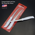 Tomato Knife 3Rd Gen 2-Pack, Serrated Stainless Steel Blade, Ergonomic Handle, Precise Cuts For Tomatoes/Fruits/Veggies (White)