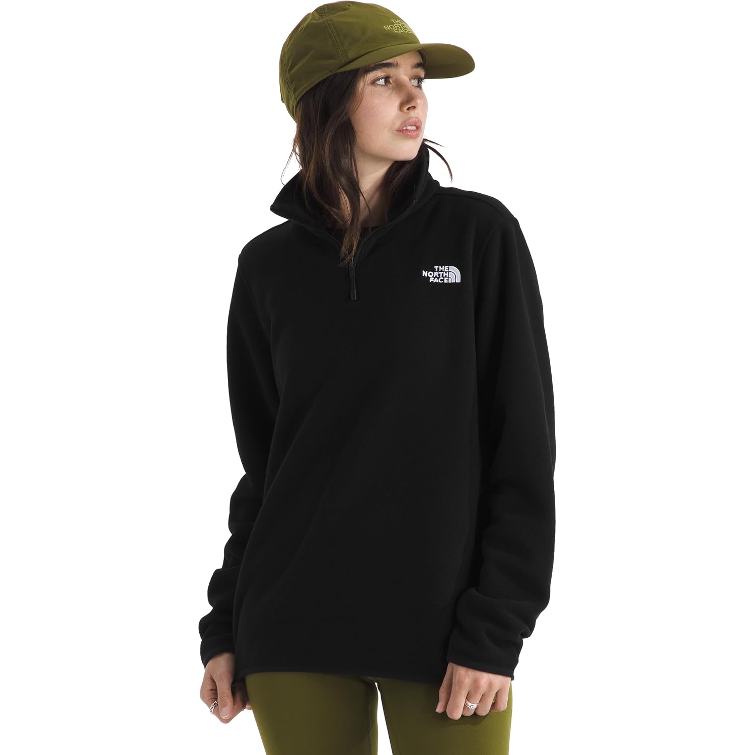 The North Face Women'S Glacier Fleece Quarter Zip Jacket | Pullover With Zip Pockets & Stretch On Collar, Cuffs & Hem
