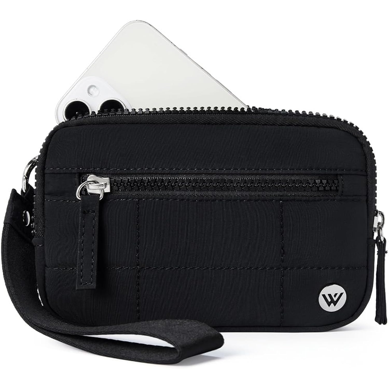 WESTBRONCO Wristlet Wallets for Women – RFID Blocking Quilted Nylon Phone Wallet, Card Holder Purse for Travel & Everyday Use