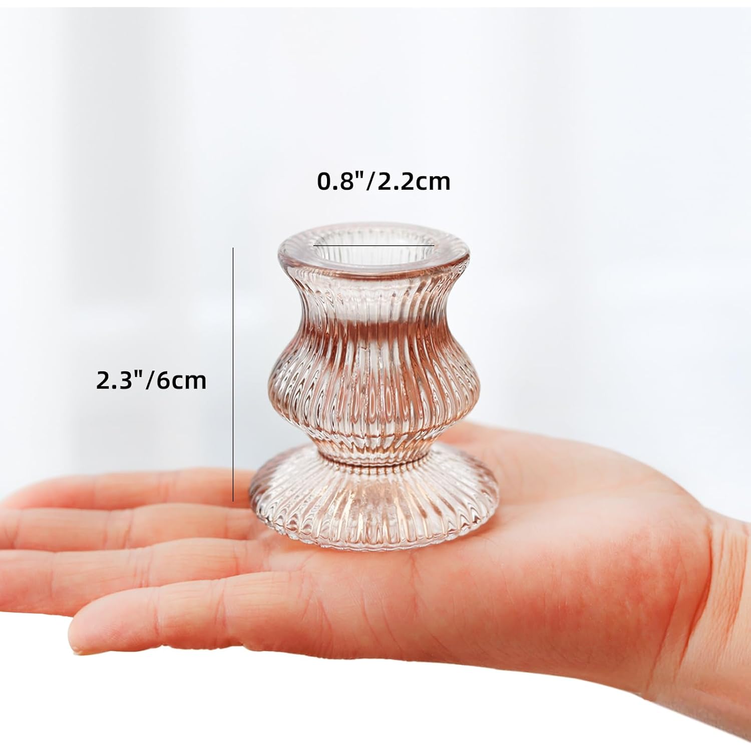 WDHODEC Glass Candlestick Holders 12PCS Taper Candle Holders for Table Centerpiece Vintage Colorful Candle Sticks for Wedding, Party and Birthday Table Decoration(Brown)