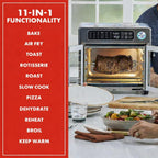 Emeril Lagasse Extra Large French Door Air Fryer Toaster Oven Combo, 24 Cooking Functions and Digital Controls, 7 Accessories Included, Stainless Steel Finish, 26QT Capacity