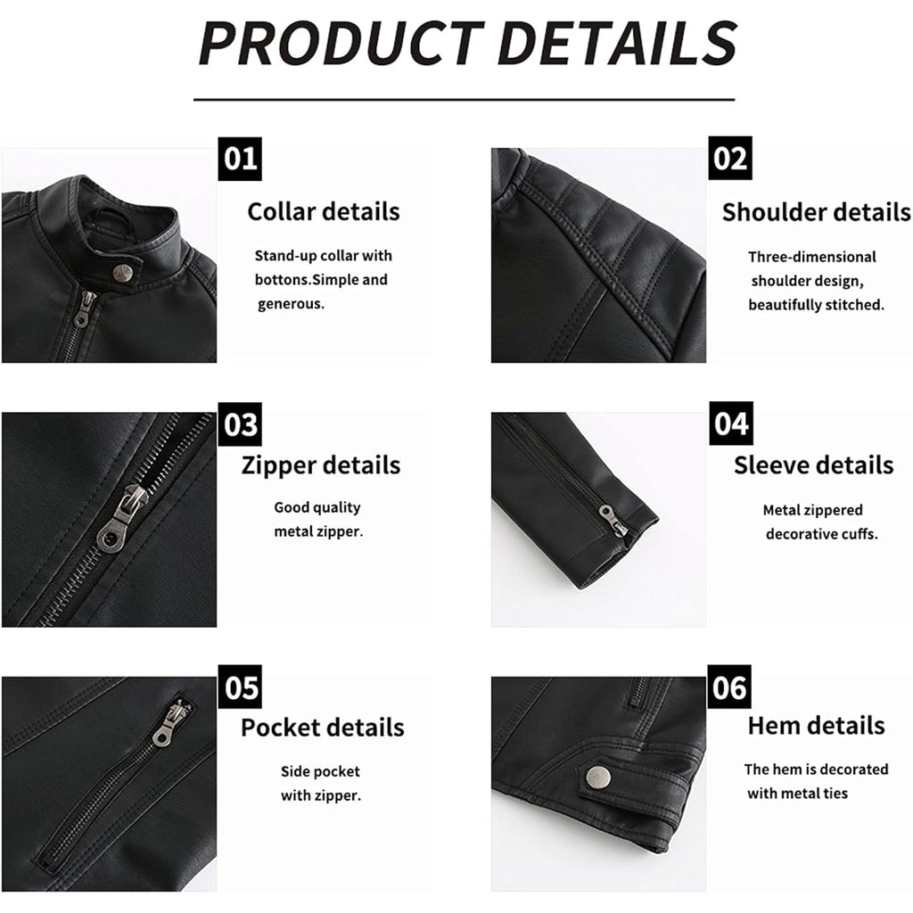 DEAR MODEL Faux Leather Jacket Women Bomber Jacket Women's Belted Motorcycle Jacket