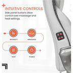 Sharper Image S600 Active Lumbar Ergonomic Bonded Leather Swivel Executive Massage Chair, White/Gray
