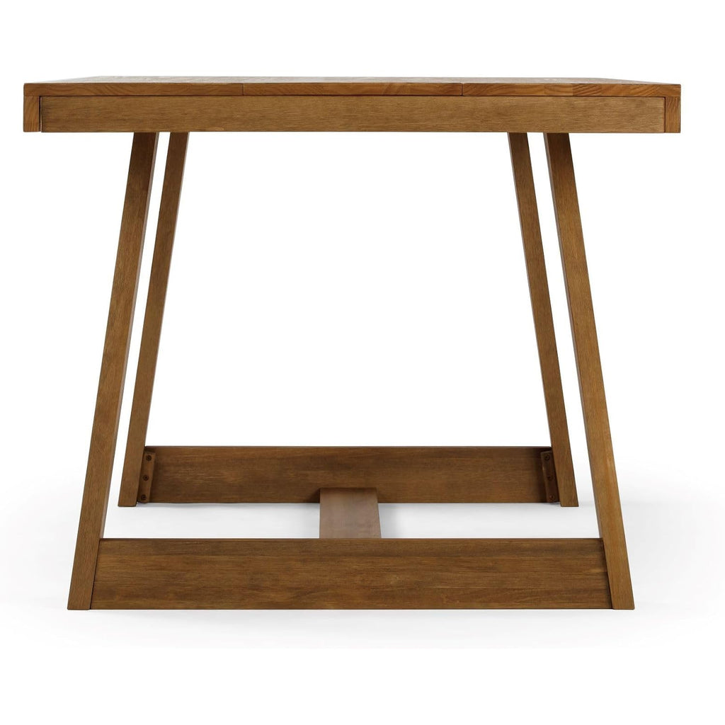 Plank+Beam 72 Inch Farmhouse Dining Table, Solid Wood Rustic Kitchen Table, Large Wooden Rectangular Dinner Table For Dining Room, Home Office, Living Room Furniture, Easy Assembly, Pecan Wirebrush