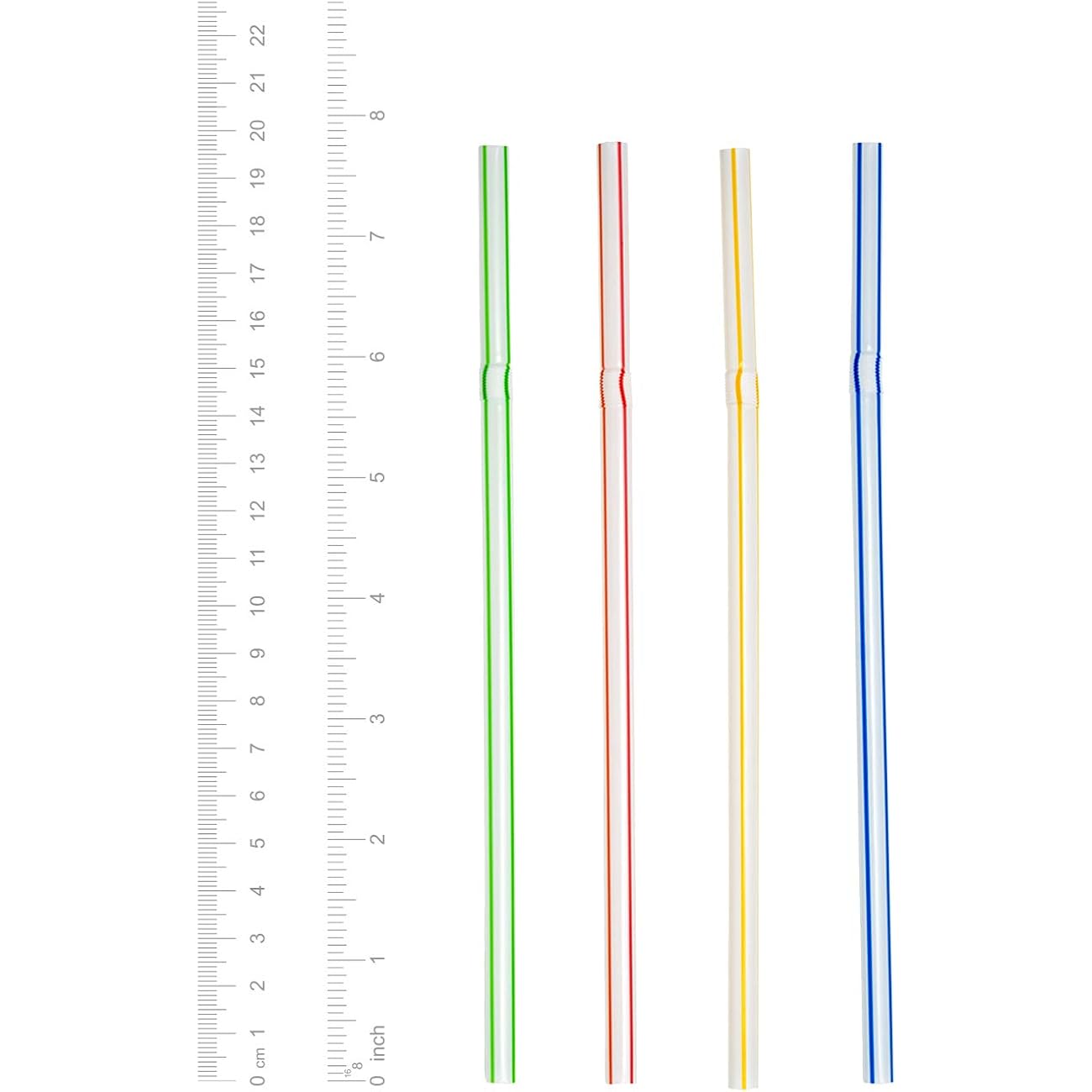 Comfy Package Flexible Disposable Plastic Straws [200 Pack] Assorted Colors | Bpa-Free Bendable Plastic, Bright Striped Design, Assorted Colors, Sodas, Juices, Cocktails, & Parties