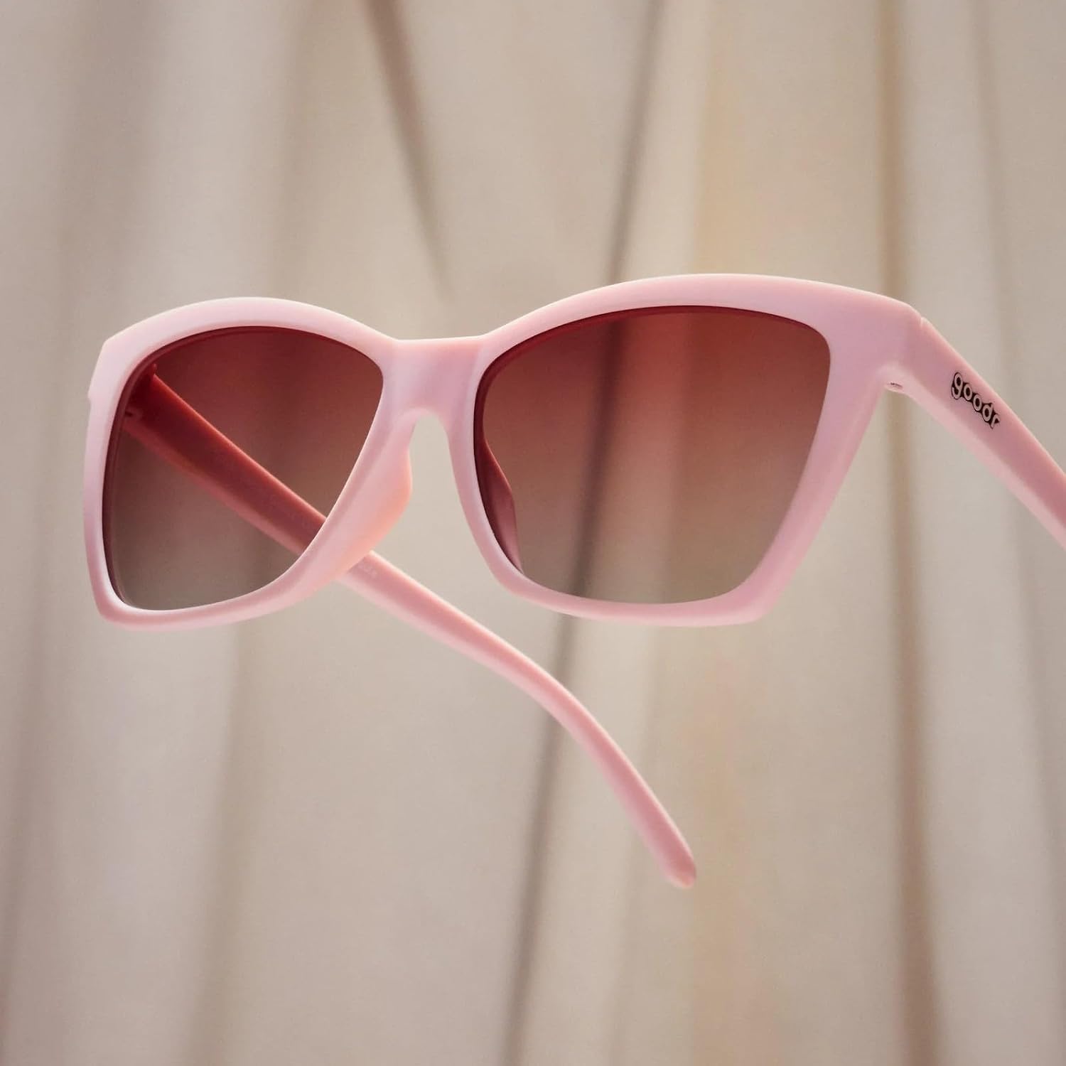 goodr Glam G Polarized Sunglasses Women – Medium Fit, Cat-Eye Frames, UV400, Gradient/Mirrored Lenses, No Slip, Multi Styles Rose Retail Therapy V2