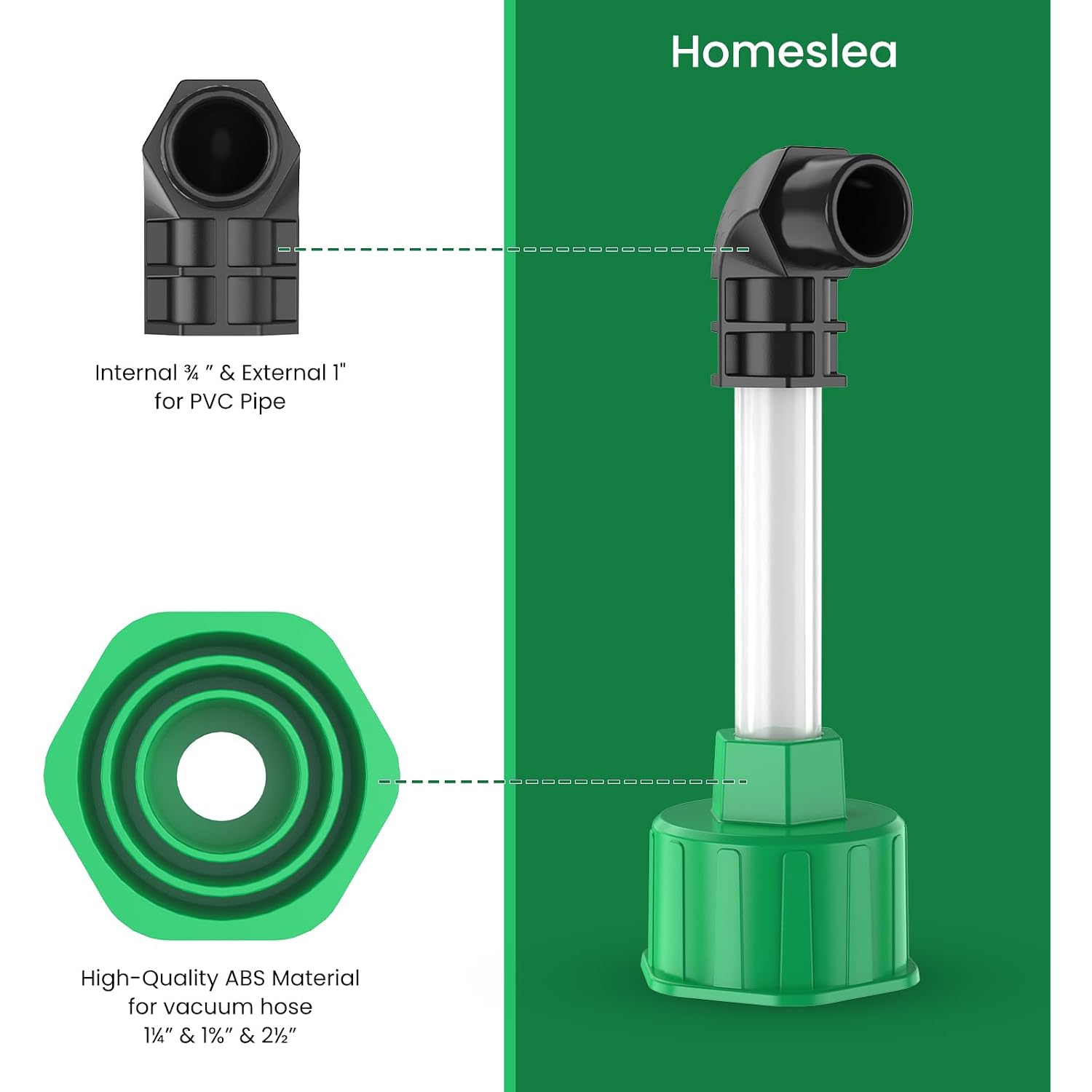 Ac Drain Line Unclogger, Hvac To Pvc Pipe Ac Drain Line Cleaner Tool, A/C Condensate Drain Line Cleaner Adapter, Air Conditioner Wet Vac Attachment To Evacuate And Unclog Ac Drain Lines-Green