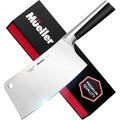 Mueller 7-Inch Meat Cleaver Butcher Knife - German High Carbon Steel, Laser-Tested Razor-Sharp Blade, Heavy Duty Bone Chopper for Meat & Vegetables, Home & Restaurant, Gift for Him