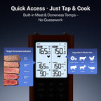 Thermomaven 3000Ft Wireless Meat Thermometer, No App Needed, 2 Probes | Sub-1G Long Range, Digital Smart Base, 6 Sensor Nist Accuracy, Ipx8, Bbq Smoker Grill Oven Brisket Steak Turkey Pork Roast