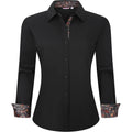 Womens Cotton Button Down Dress Shirt Long Sleeve Easy Care Dressy Work Tops Business Casual Blouses for Women