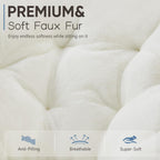 Dumos Comfy Saucer Chair, Faux Fur Lounge Seasting Xl Circle Chair For Bedroom, Dorm & Gaming, Foldable Fashion Accent Seat For Small Spaces, Folding Moon/Mushroom/Round Oversized Style,White
