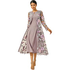 Women'S Maxi Dresses 2 Piece Outfit Wedding Guest Cocktail Tea Party Dress Ruffle Lace Floral Casual Formal Evening Dress