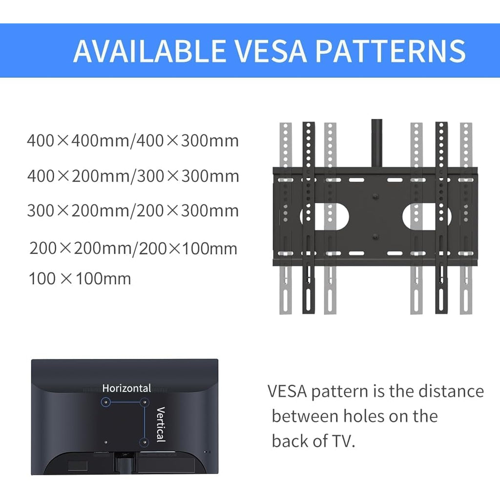 Suptek Ceiling Tv Mount Fits Most 26-65 Inch Lcd Led Plasma Panel Display With Max Vesa 400X400Mm Loaded Up To 45Kg/100Lbs Height Adjustable Mc4602