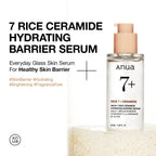 Anua Rice Ceramide 7 Hydrating Barrier Serum, Moisturizing Face Serum, Non-Comodogenic, Hyaluronic Acid, Niacinamide, Lightweight, Fragrance Free, Sensitive Dry Skin, Korean Skincare, 1.69 Fl Oz
