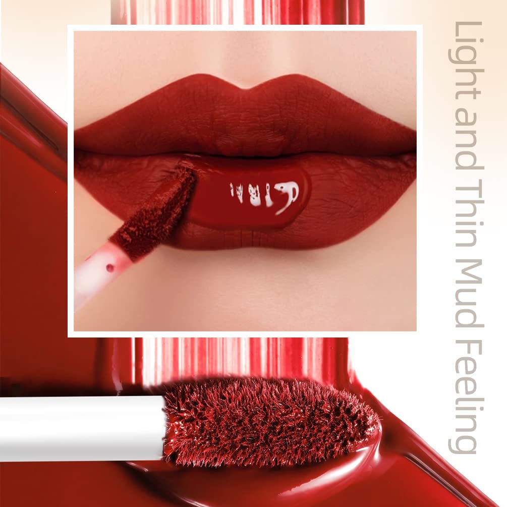 Qibest 12Pcs Matte Liquid Lipstick Set For Girls & Women, 24 Hours Long Lasting Waterproof Nude & Dark Red Lip Gloss Makeup Gift Kits, Velvet Non-Stick Cup Mate Duracion 24 Horas Originales Lip Stains