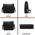 Vegan Leather Crossbody Bags For Women, Crossbody Purse With Guitar Strap Zipped Pockets Handbag Shoulder Bag