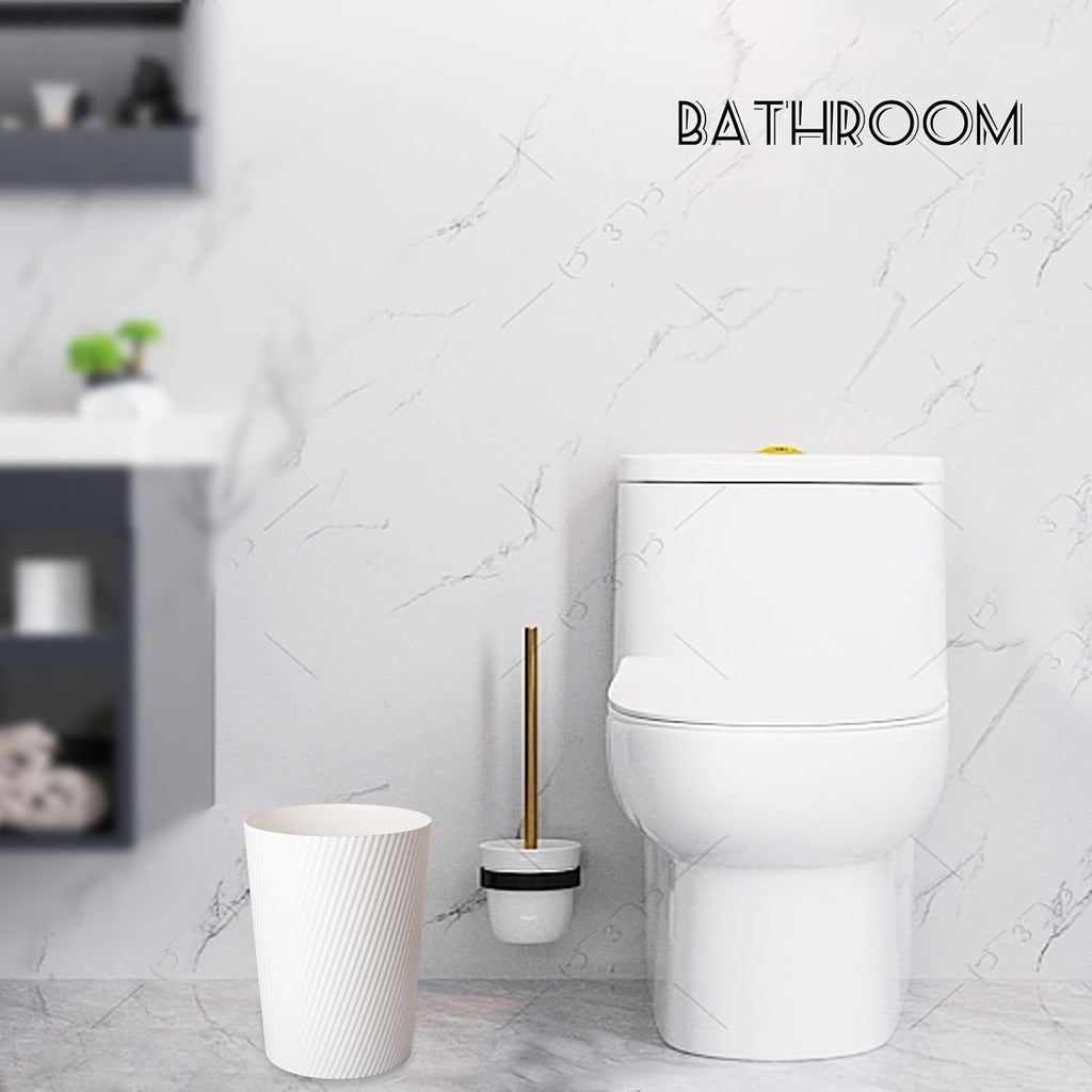 Small Trash Can Wastebasket Garbage Can Container Bins For Bathrooms, Laundry Room, Kitchens, Offices, Kids Rooms, Dorms (White)