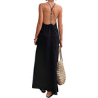 Verdusa Women'S Backless Cami Dresses Linen Maxi Dress Sundress Open Back Vacation Beach Summer Outfits
