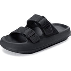 Weweya Sandals For Women And Men - Pillow Slippers - Double Buckle Adjustable Slides - Eva Flat Sandals