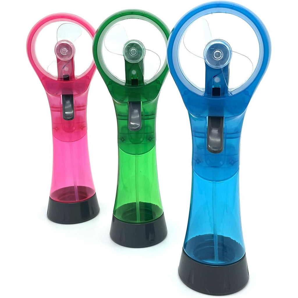 Bjpey Water Misting Fans Portable Personal Handheld Spray Fan Cooling Outdoor Cooler, Pack Of 3 (Blue/Green/Pink)