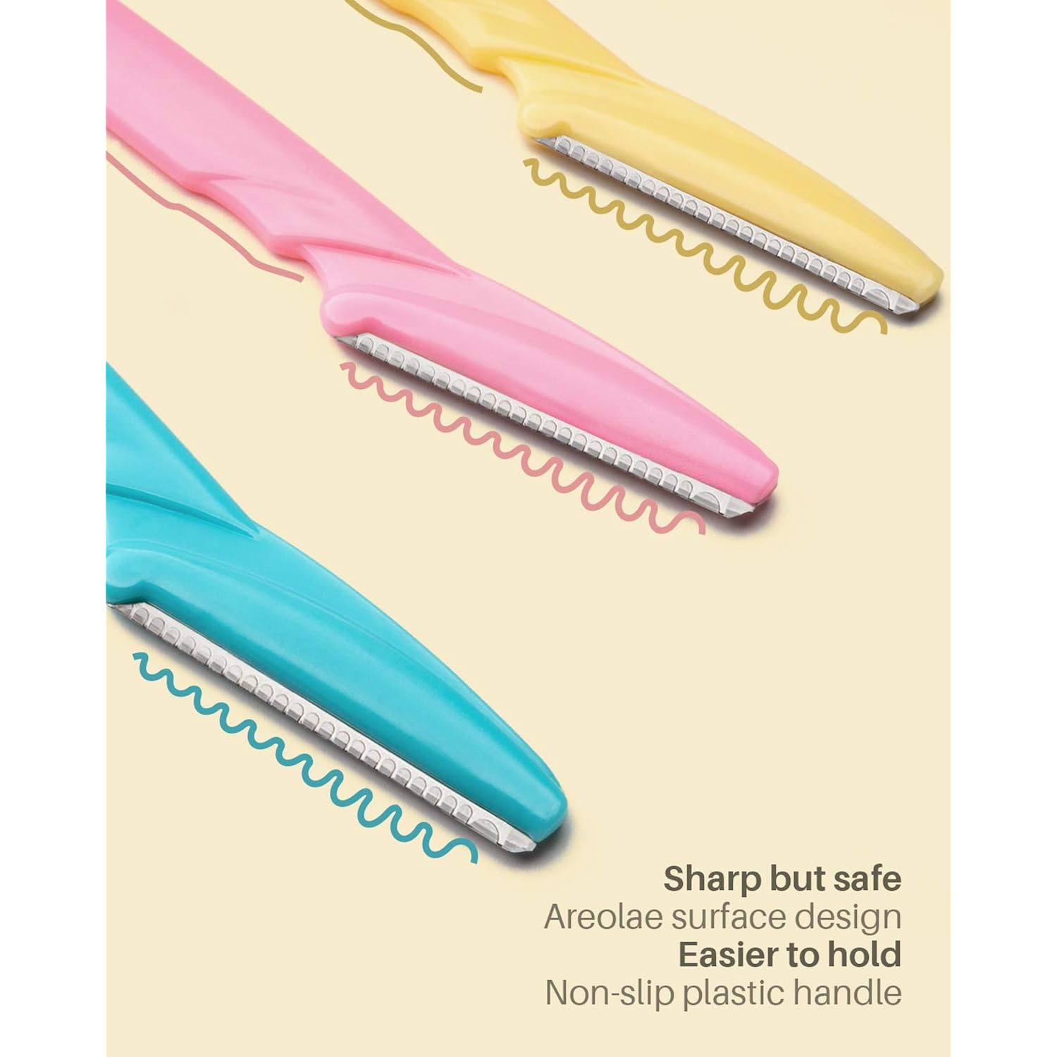 MoHern Dermaplane Razor, 60 Pcs Face Razors for Women and Men, Multipurpose Eyebrow Razor, Dermaplaning Tool for Face by MoHern, Multi-Color (60 Pcs)