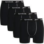 Reebok Men'S Boxer Briefs - 4 Pack 6'' Inseam Stretch Performance Underwear Quick Dry Moisture Wicking Boxers | Athletic Stretch Performance Moisture-Wicking Fabric, No Fly Pouch, Tag-Free Waistband