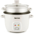 Aroma® Rice Cooker, 2-Cup (Uncooked) / 4-Cup (Cooked), Steamer, Grain Cooker, Soup Maker, Oatmeal Cooker, Auto Keep Warm, 1 Qt, White, Arc-302-1Ng