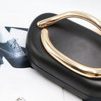 Acrylic Clutch Purse For Women Classic Round Acrylic Evening Handbag Vintage Metal Handlebars Bag For Wedding Party Prom