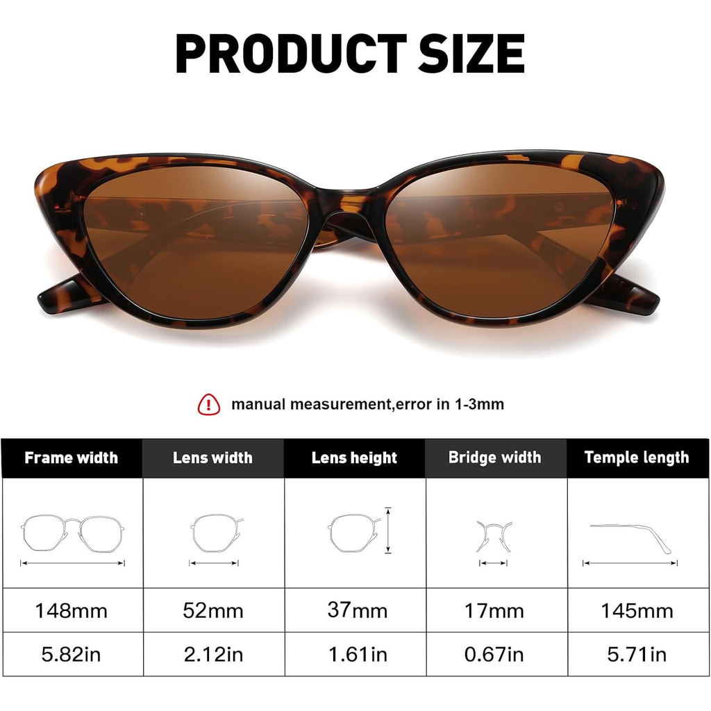 Retro Vintage Narrow Cat Eye Sunglasses For Women 90S Small Chic Trendy Sunnies Uv400 Party Driving Fzn7514
