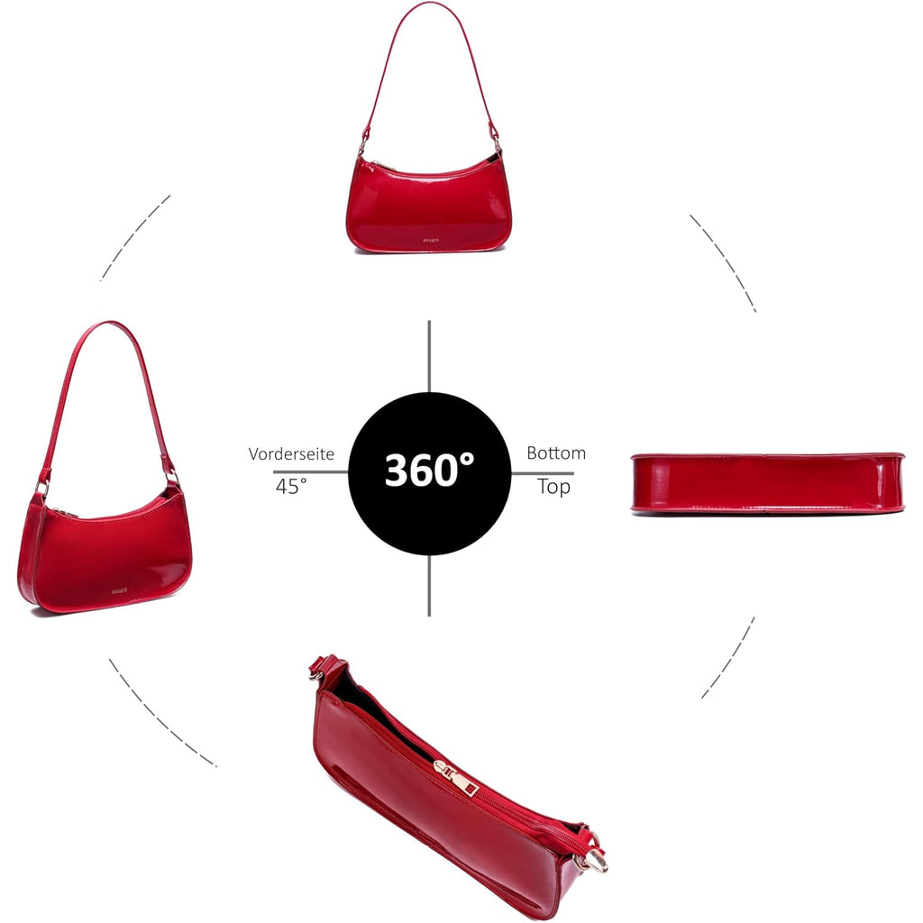 Shoulder Bag For Women, Small Under The Arm Patent Leather Purses, Mini Clutch Y2K Jelly Handbag Crossbody Bags