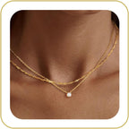Tewiky Dainty 14k Gold Plated/Silver Cubic Zirconia Necklaces for Women, Simple CZ Jewelry Necklaces Trendy Gifts