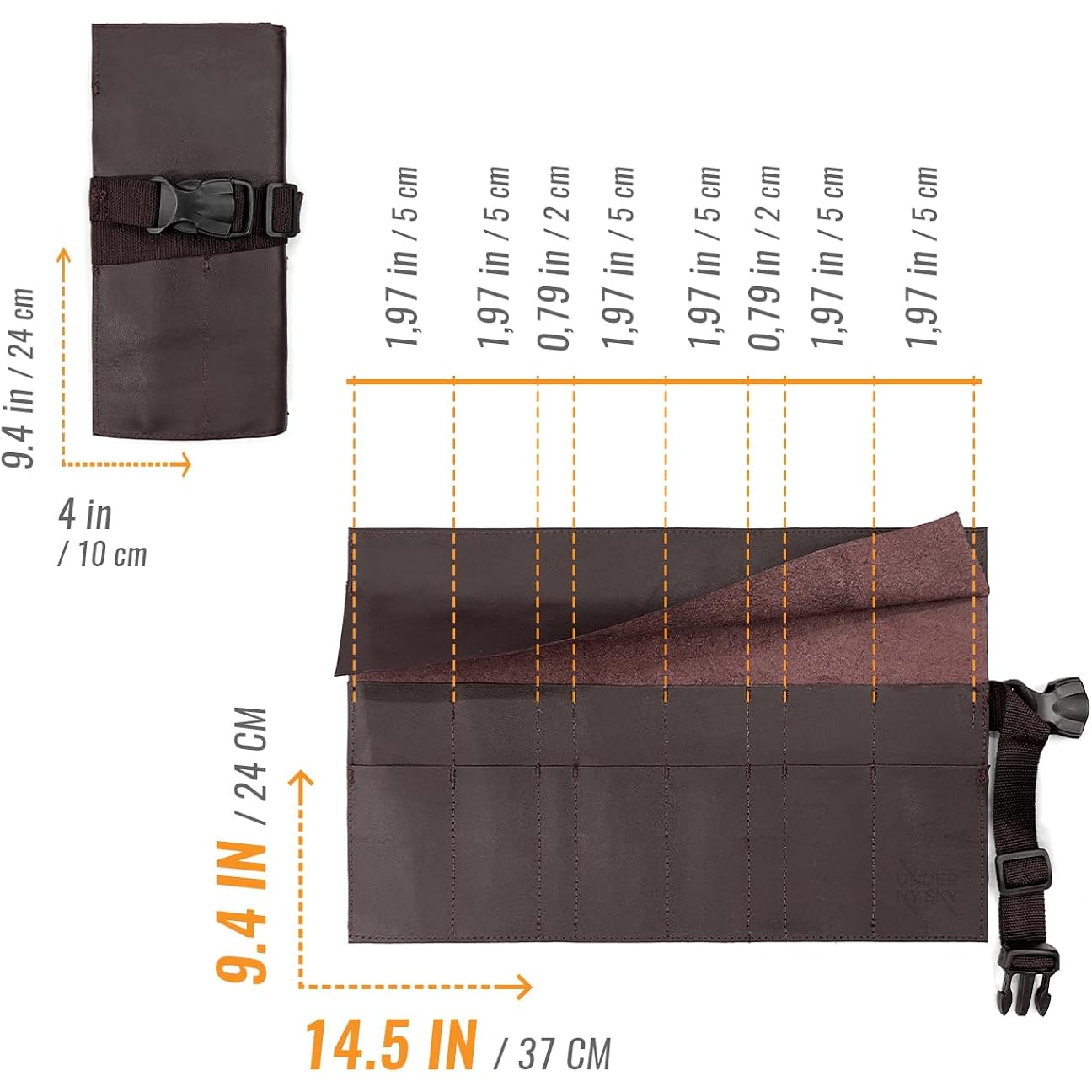 Under NY Sky Leather Apron and Tool Holder - Professional Products for Hair Stylists, Barbers & Hairdressers