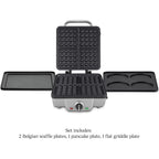 Cuisinart Belgian Waffle Maker With Pancake, Nonstick Plates, 6 Browning Levels, Ready Indicator Lights, Temperature Control, Deep Waffle Pockets, Brushed Stainless, Waf-300Nas