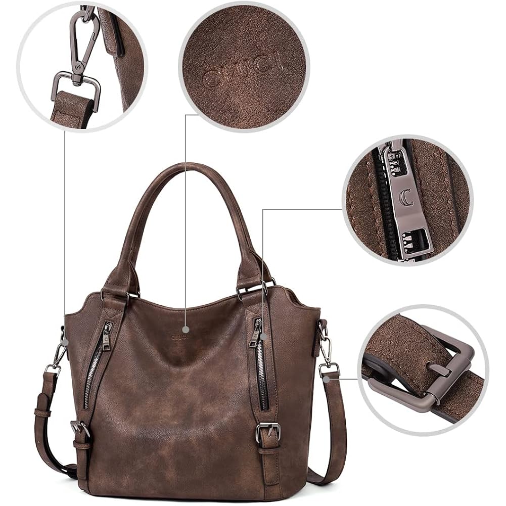 CLUCI Purses for Women, Large Hobo Bags, Multiple Pockets Tote Handbags, Water Repellent Shoulder Bag with Adjustable Strap