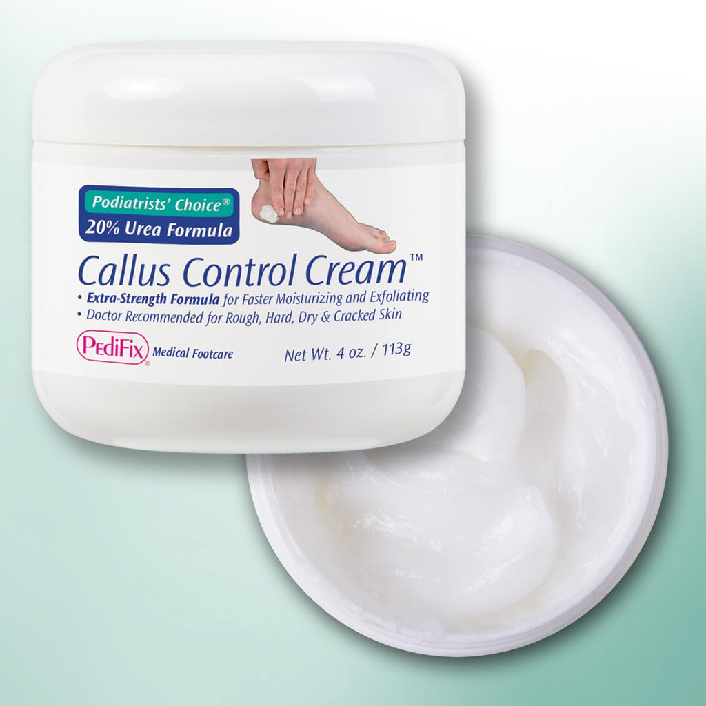 Pedifix Podiatrists' Choice 20% Urea Callus Control Extra Strength Foot Cream 4 Oz. (113g) - Professional Treatment for Dry, Cracked Feet, Callus & Foot Care Relief