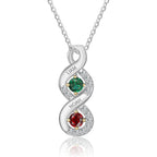 GLAMCARAT Minimalist 925 Sterling Silver necklace with birthstones mothers jewelry personalized engraved necklace for women gift for mom sister daughter grandma family jewelry custom pendant