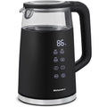 Elite Gourmet 1.7L Dual Wall Cool Touch Electric Tea Kettle, Borosilicate Glass, 304 Stainless Steel Interior, Programmed Digital Touchscreen, Keep Warm, Auto Off & Audible Indicator, Black