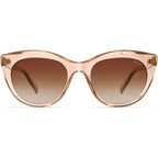 SOJOS Trendy Polarized Sunglasses for Women,Retro Cat Eye Womens Sun Glasses SJ2221 Crystal Brown