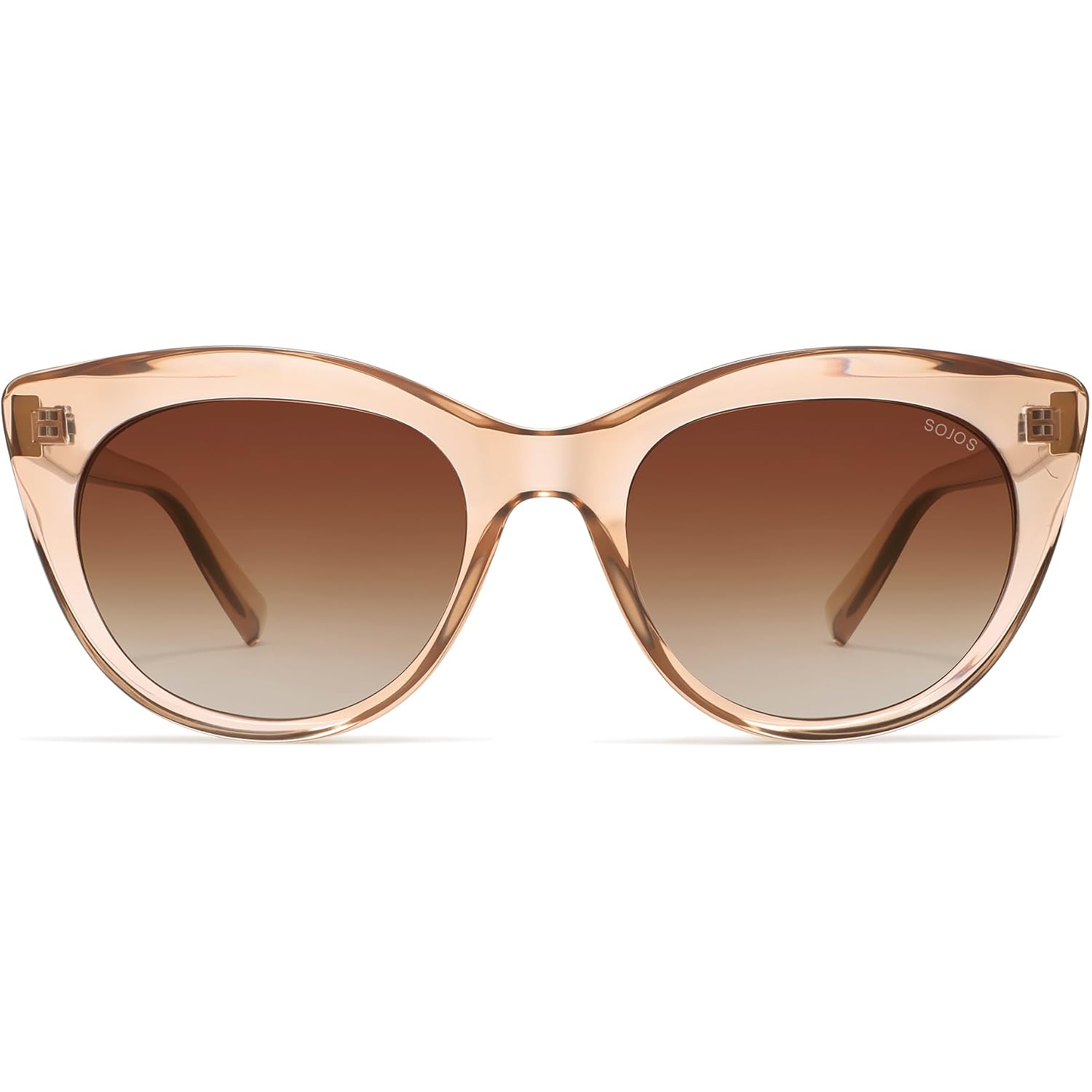SOJOS Trendy Polarized Sunglasses for Women,Retro Cat Eye Womens Sun Glasses SJ2221 Crystal Brown