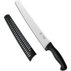10-Inch Serrated Bread Knife With Sheath For Sourdough, German Steel | 1.4116 Stainless Steel Blade For Homemade And Artisan Loaves With Cover, Black