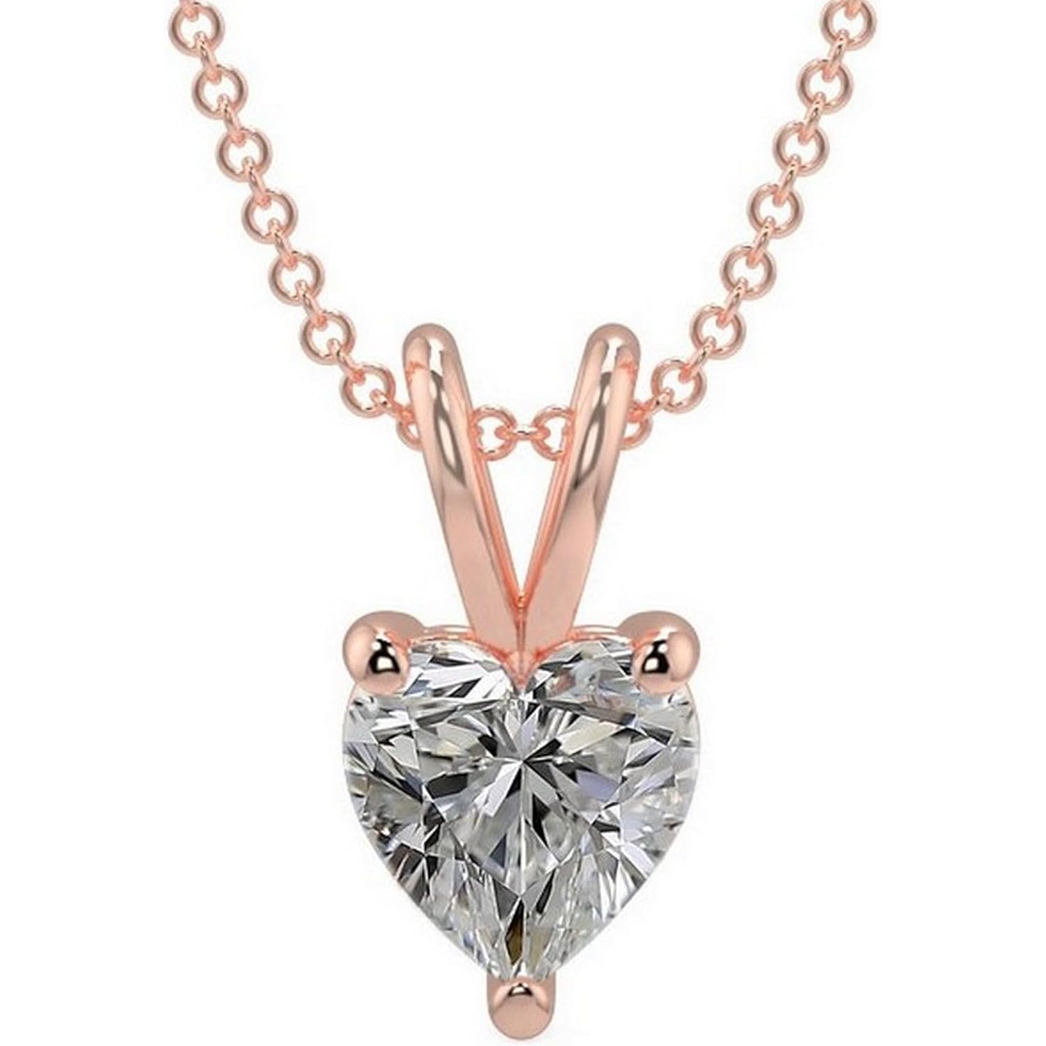 Fascinating Diamonds IGI Certified Lab Grown Diamond Solitaire Pendant 14K Gold 1/2-5 Carat 4 Prong Diamond Necklace 18 Inch Gold Chain For Women (E-F-G, VS1-VS2, 0.50-5 C.t.w)