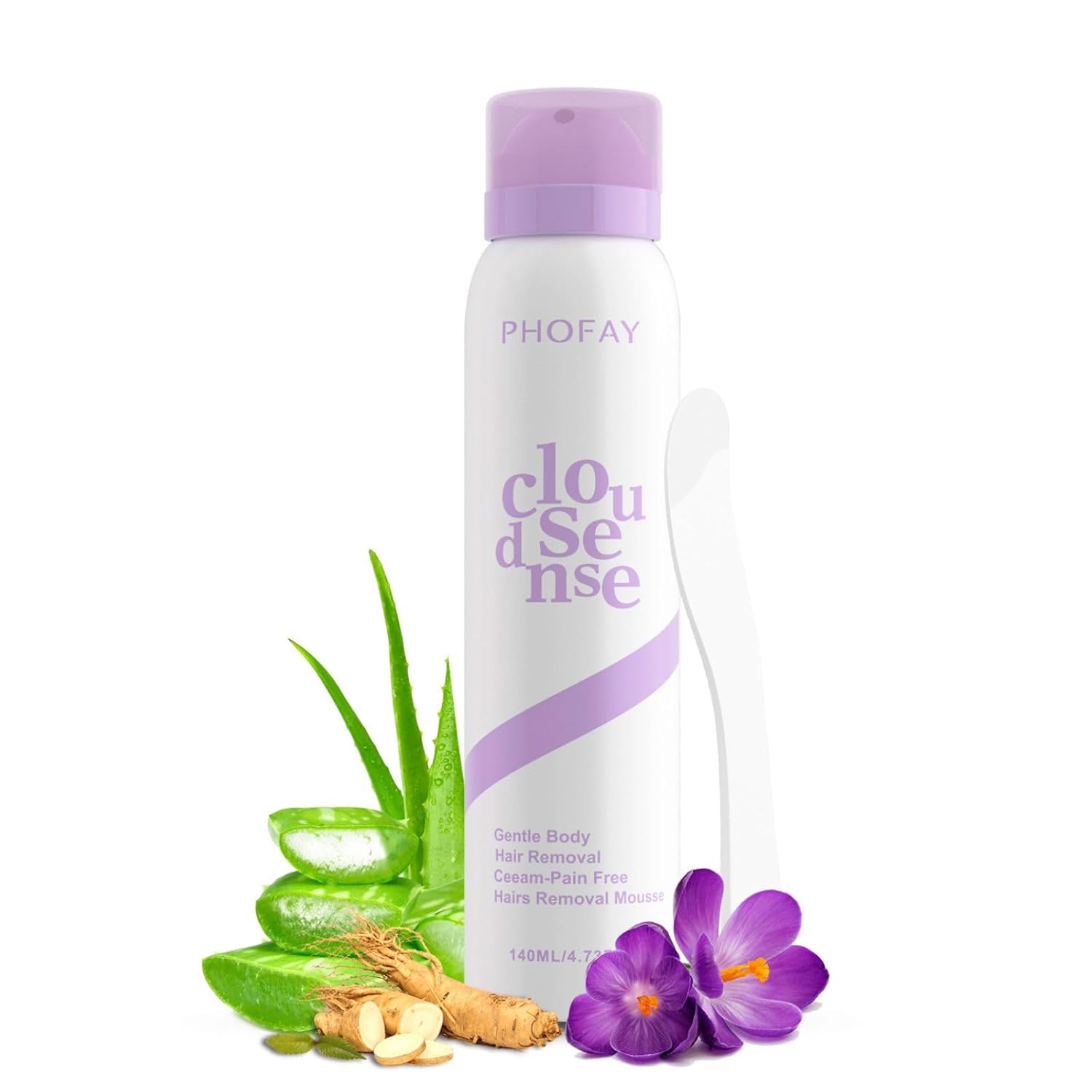 PHOFAY Smooth Hair Removal Cream for Women and Men Sensitive Skin – Fast-Acting with Aloe & Hyaluronic Acid Cloudsense Hair Removal Spray Dermatologist-Recommended (1, Spray Depilatory Cream)
